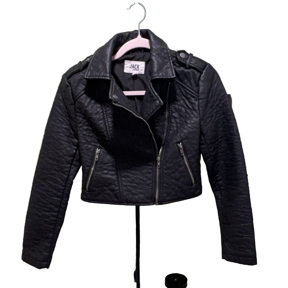 JACK by BB Dakota Moto Jacket JH402376 Women's Black XS Polyurethane Lightweight